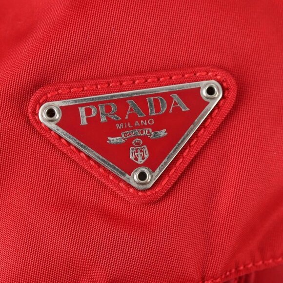 PRADA Backpack Nylon Red Silver Auth 137676 main image 16